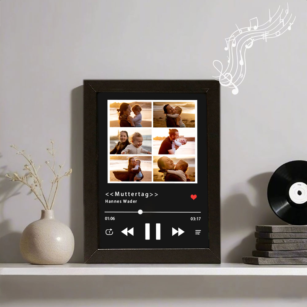 Personalisierter Musikrahmen mit mehreren Bildern und ganzer Songwiedergabe