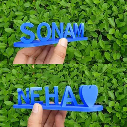 Maßgefertigte Doppelnamen-Illusions-Love 3D Gedruckte Personalisierte Wendeschrift Namensschild Beidseitig Anpassbare Wörterplatte