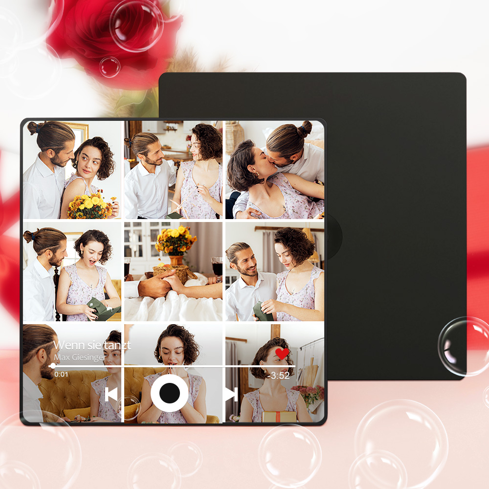 Personalisierter Kühlschrankmagnet mit Foto und Liebessong zum direkten Abspielen