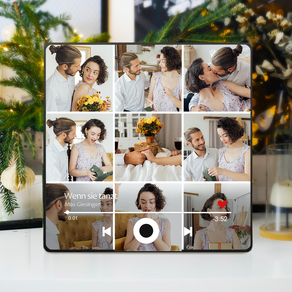 Personalisierter Kühlschrankmagnet mit Foto und Liebessong zum direkten Abspielen