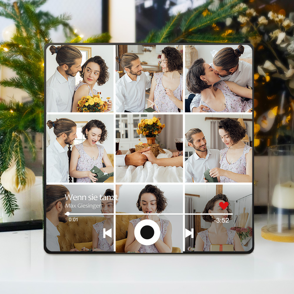 Personalisierter Kühlschrankmagnet mit Foto und Liebessong zum direkten Abspielen