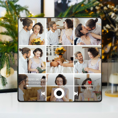 Personalisierter Kühlschrankmagnet mit Foto und Liebessong zum direkten Abspielen