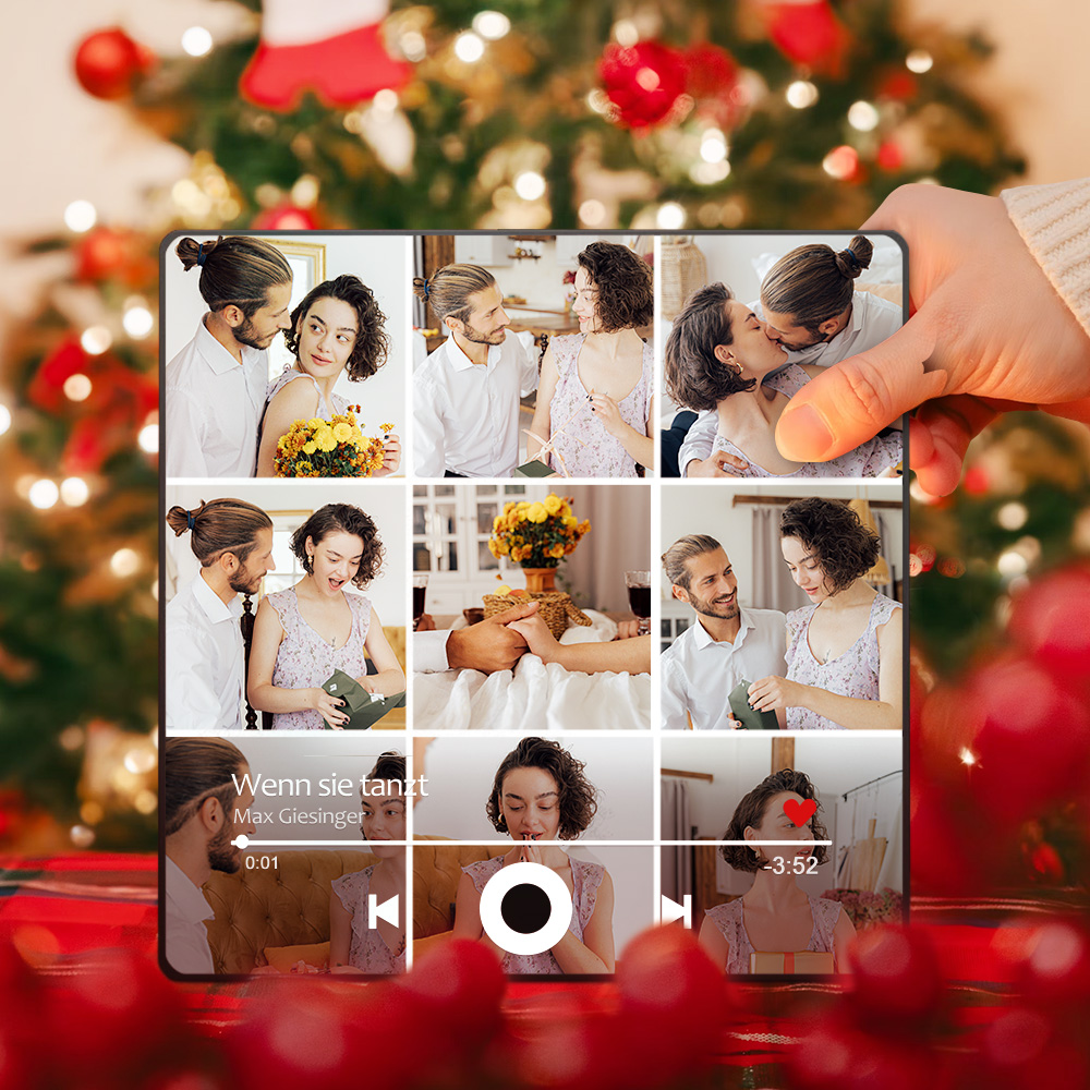 Personalisierter Kühlschrankmagnet mit Foto und Liebessong zum direkten Abspielen