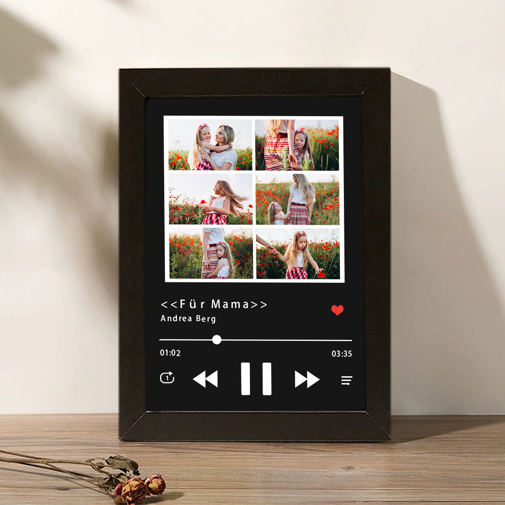 Personalisierter Musikrahmen mit mehreren Bildern und ganzer Songwiedergabe