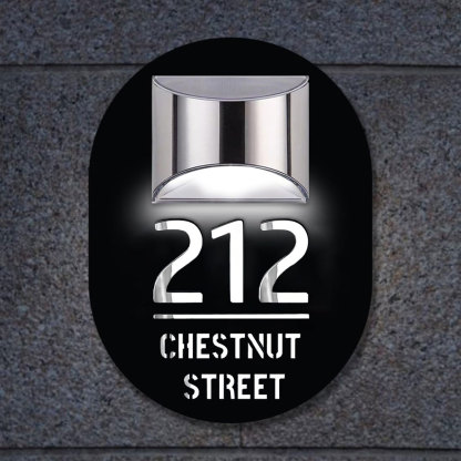 Personalisierte Hausnummer Schild Mit LED Licht Solar Beleuchtet Wasserdicht Spiegel Nummer Laser Geschnitten Adresse Schild Für Einweihungsgeschenke