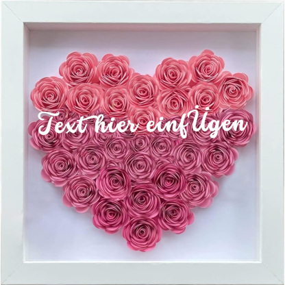 Jahrestagsgeschenk Für Freundin Personalisierte Blumen-Schattenbox Mit Text Trockenrosen Bilderrahmen Für Freundin