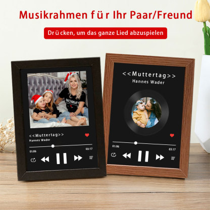 Individueller Musikrahmen mit Mondmotiv Geburtsdatum und vollständiger Songwiedergabe