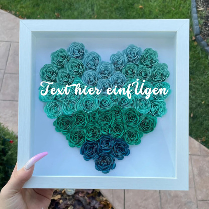 Jahrestagsgeschenk Für Freundin Personalisierte Blumen-Schattenbox Mit Text Trockenrosen Bilderrahmen Für Freundin