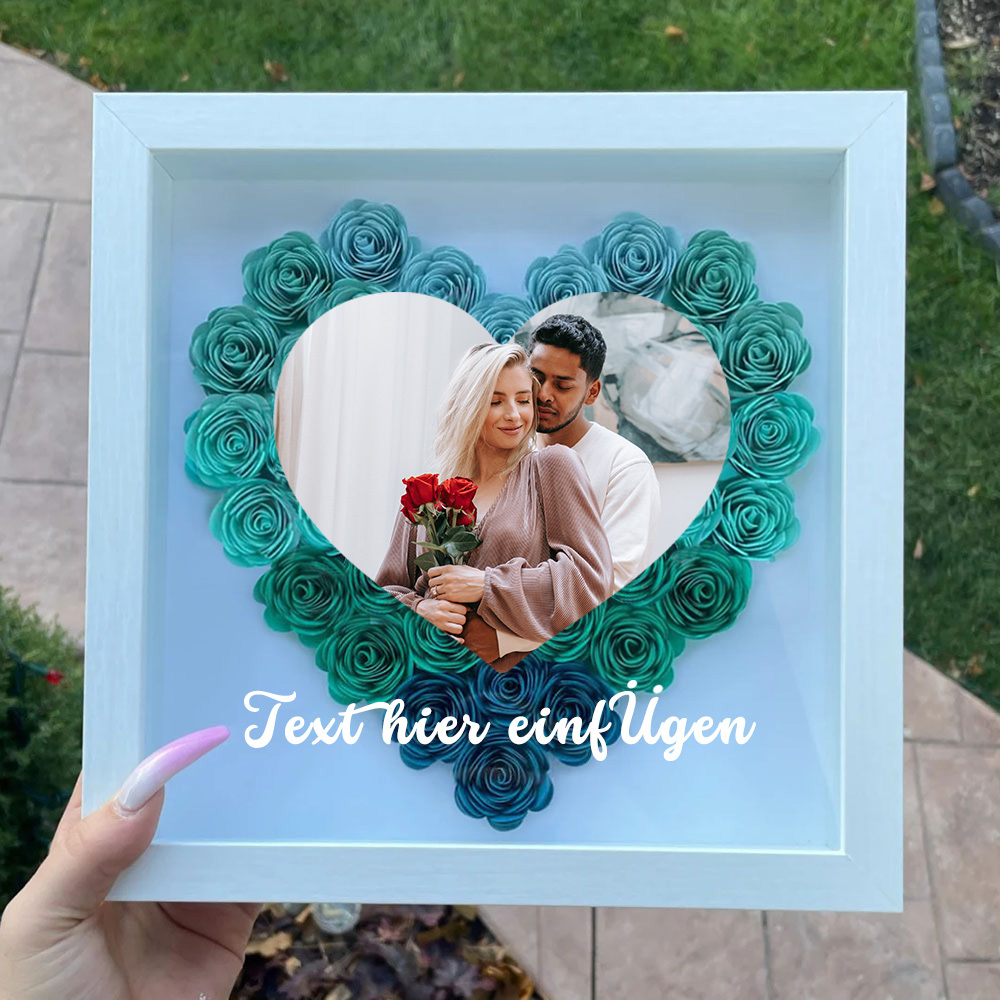 Muttertags Blumen Schattenbox Trockenrosen Namensrahmen Personalisierte Bilder Blumen Schattenbox