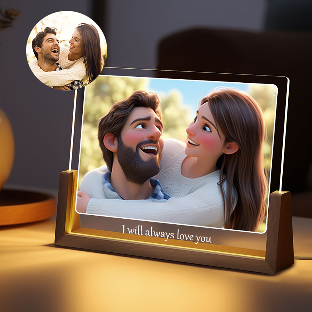 Personalisiertes Foto Cartoon Porträt Nachtlicht Benutzerdefinierte Cartoon Lampe