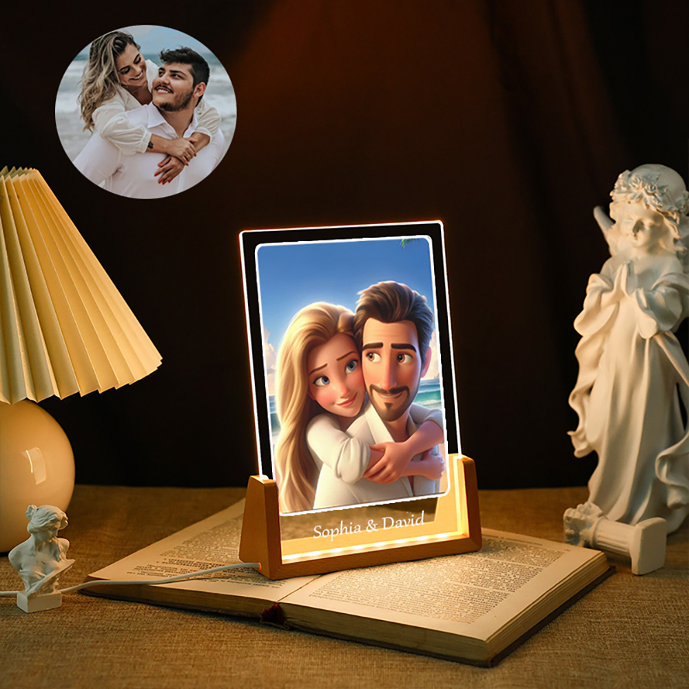 Personalisiertes Foto Cartoon Porträt Nachtlicht Benutzerdefinierte Cartoon Lampe