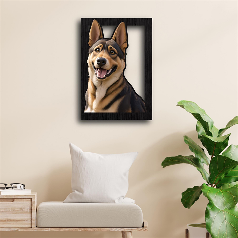 Personalisierte Haustier Cartoon Porträt Lampe Im Pixar Stil Mit Foto Und Gravur