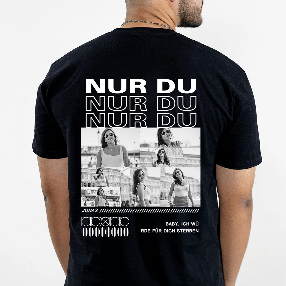 Personalisiertes Collage Foto TShirt Geschenk Für Freundin Oder Freund