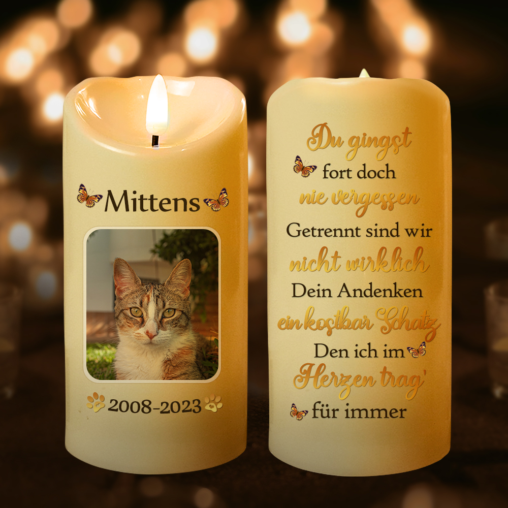 Personalisierte LED Gedenkkerze Weihnachtsgeschenk für Tierliebhaber