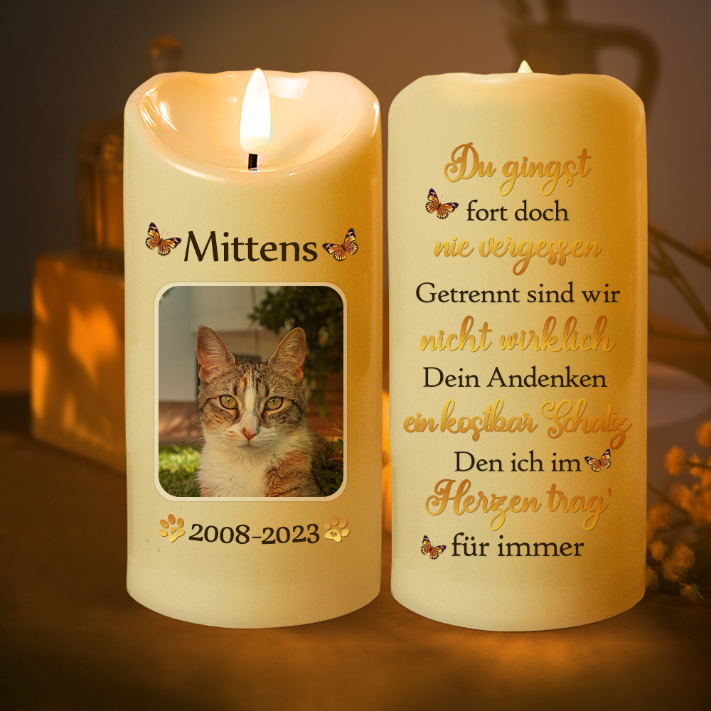 Personalisierte LED Gedenkkerze Weihnachtsgeschenk für Tierliebhaber