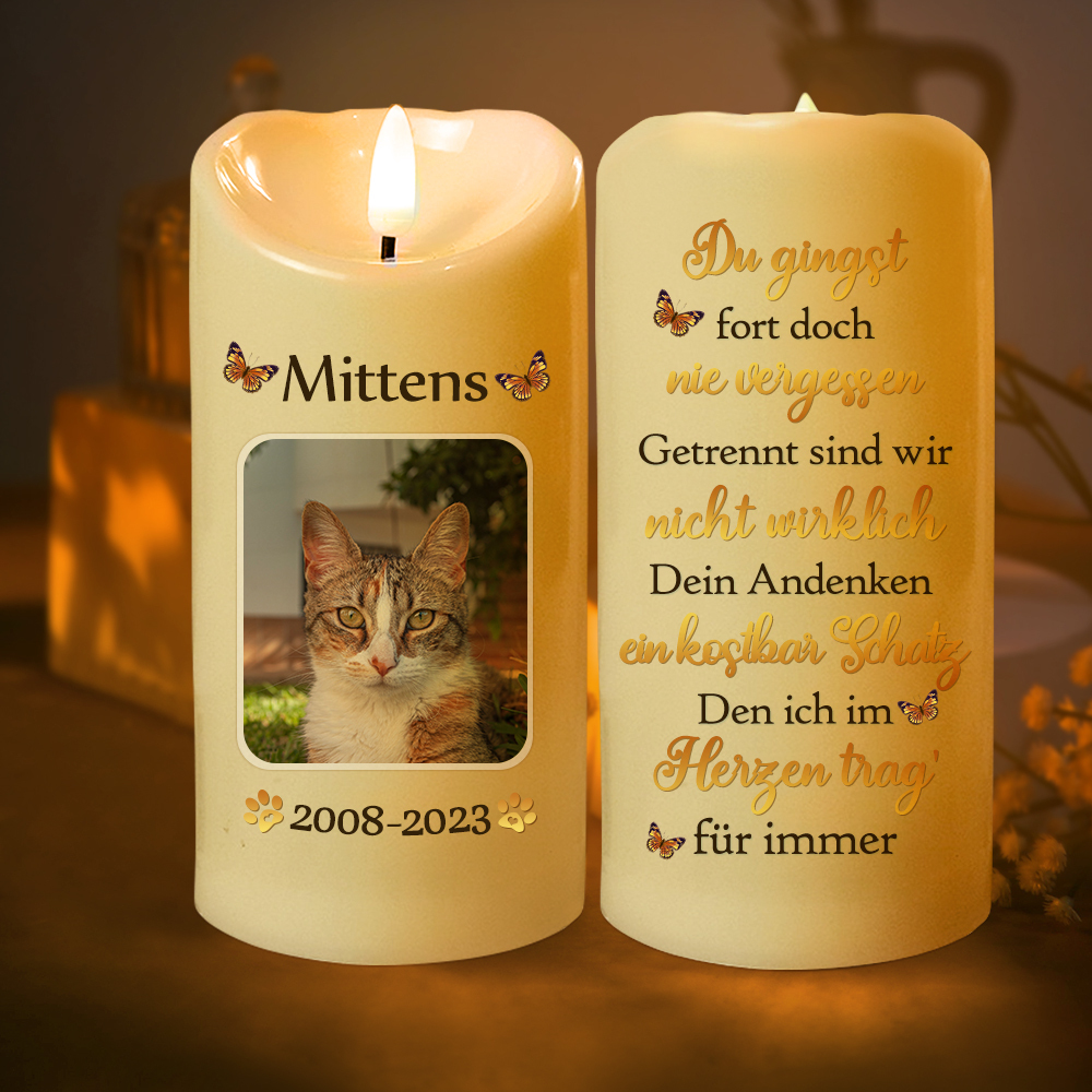 Personalisierte LED Gedenkkerze Weihnachtsgeschenk für Tierliebhaber