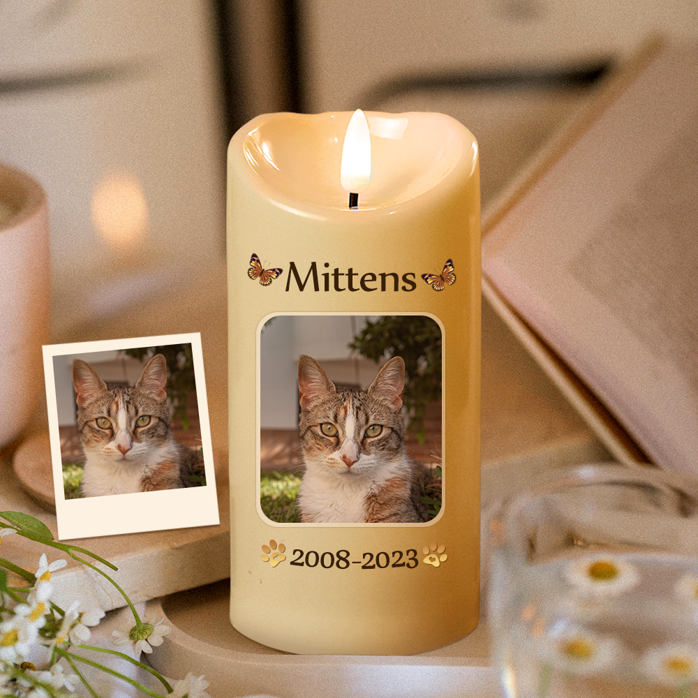 Personalisierte LED Gedenkkerze Weihnachtsgeschenk für Tierliebhaber