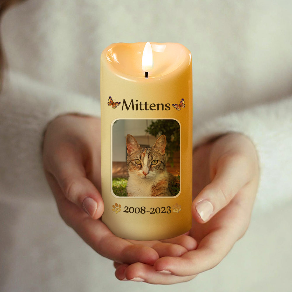 Personalisierte LED Gedenkkerze Weihnachtsgeschenk für Tierliebhaber