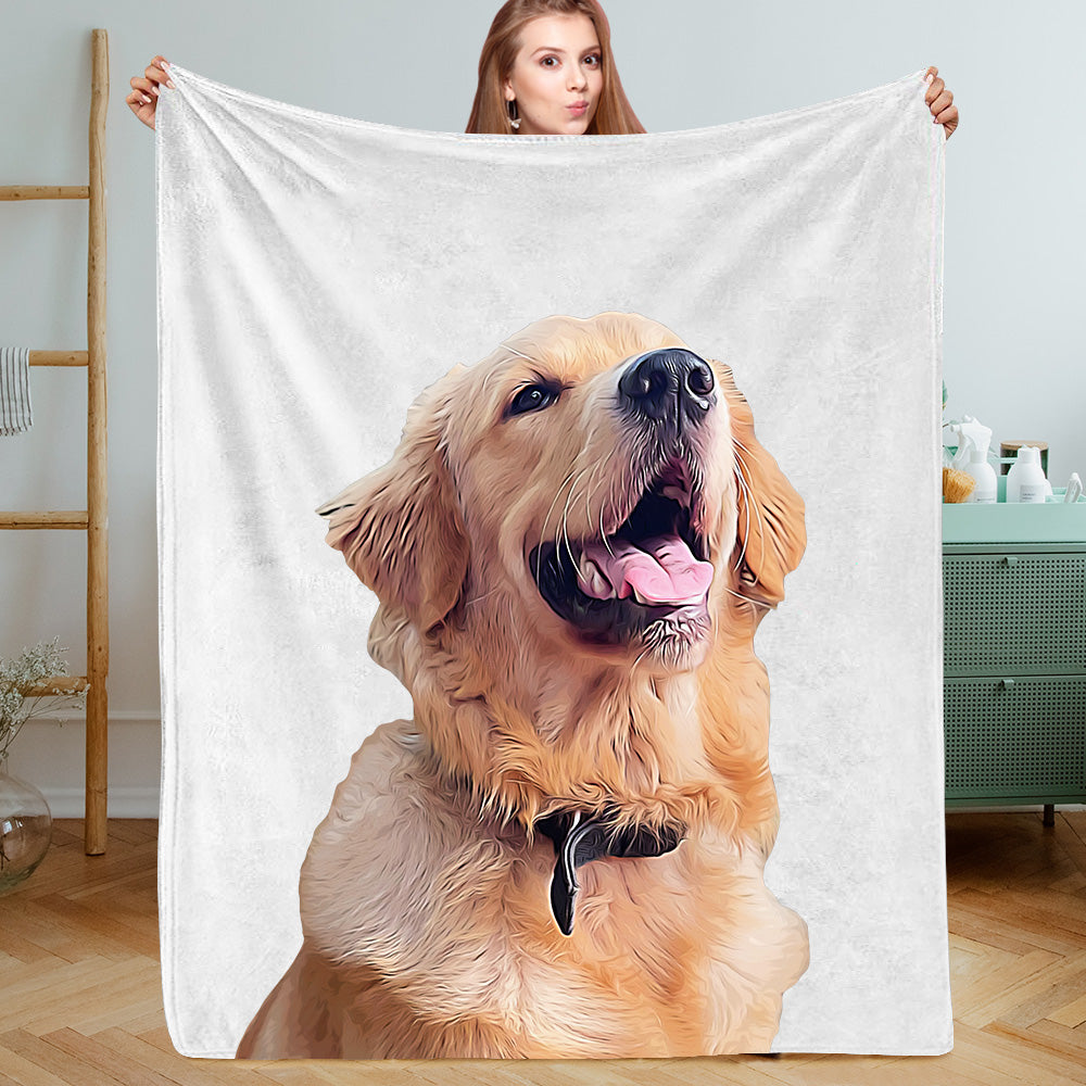 Personalisierte Fotodecke mit Foto Katze Hund Kuscheldecke Flauschige Decke mit eigenem Bild