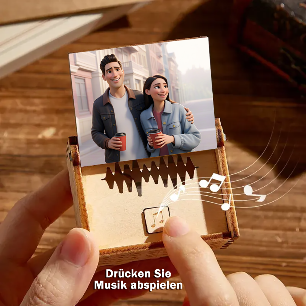Spieluhr Mit Eigenem Lied Und Porträtfoto Im Cartoonstil Spielt Ganzes Lied Vatertagsgeschenke