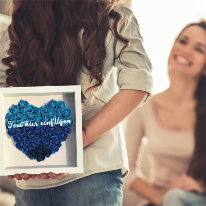 Jahrestagsgeschenk Für Freundin Personalisierte Blumen-Schattenbox Mit Text Trockenrosen Bilderrahmen Für Freundin