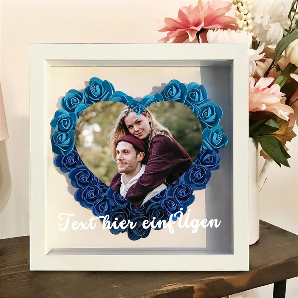 Muttertags Blumen Schattenbox Trockenrosen Namensrahmen Personalisierte Bilder Blumen Schattenbox
