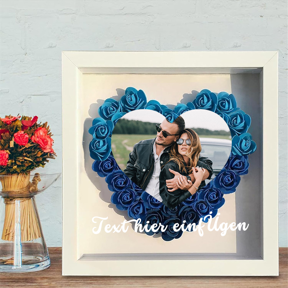 Muttertags Blumen Schattenbox Trockenrosen Namensrahmen Personalisierte Bilder Blumen Schattenbox