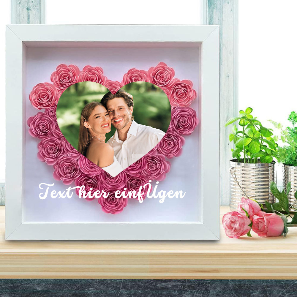 Muttertags Blumen Schattenbox Trockenrosen Namensrahmen Personalisierte Bilder Blumen Schattenbox