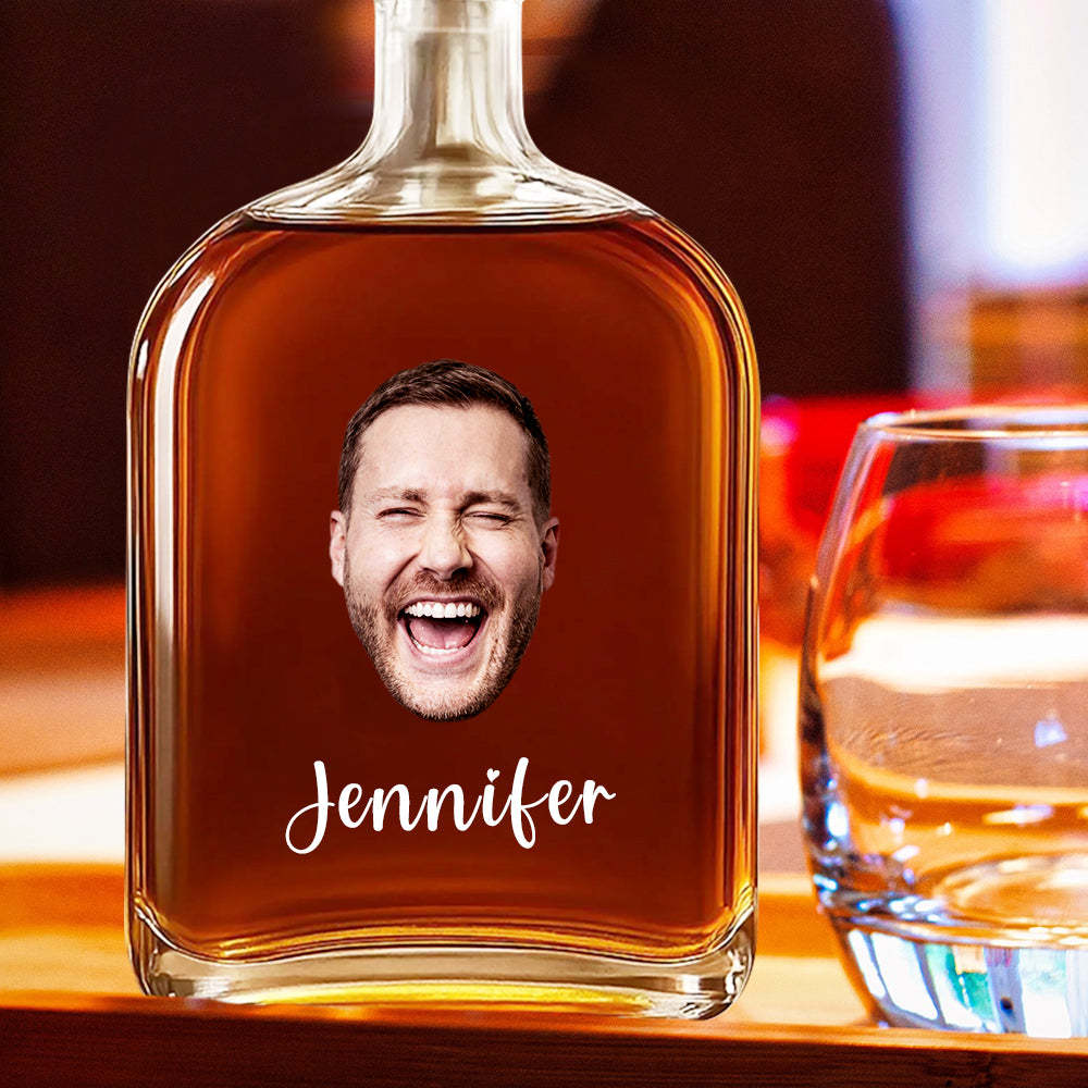 Personalisierte Whiskeyflasche mit Haustierfoto Geschenk für Männer und Ehemann zu Weihnachten