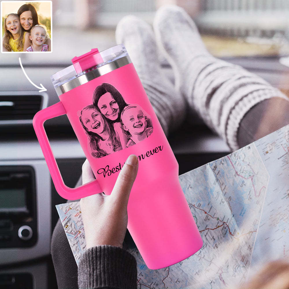 Personalisierter Edelstahl Tumbler mit Griff 1,2L Foto Becher