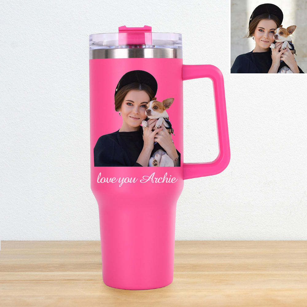 Personalisierter Edelstahl Tumbler mit Griff 1,2L Foto Becher