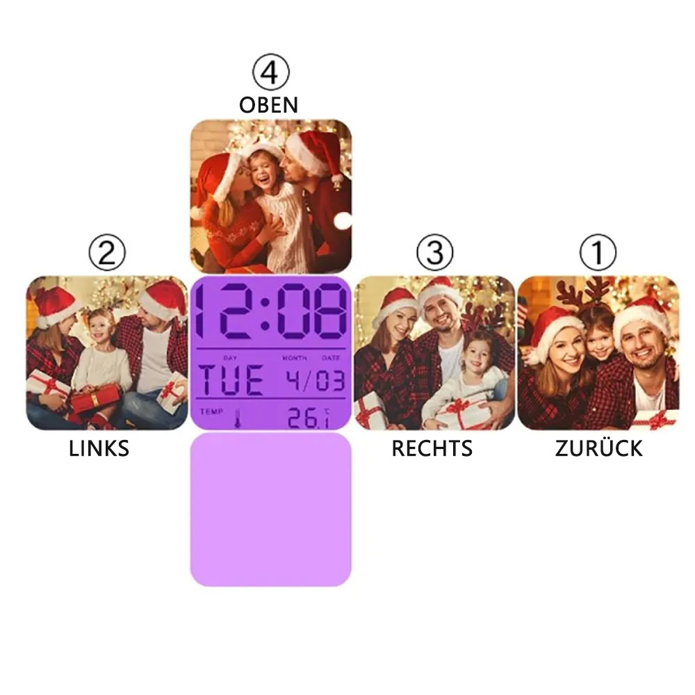 Personalisierte Foto Oder Logo Wecker Mit Mehreren Fotos Bunte Lichter Geschenk Für Sie
