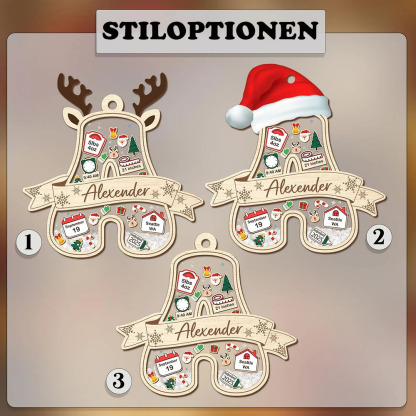 Personalisierter Initialen Babyname Ornament 4D Wackelkopf Ornament Erstes Weihnachtsfest des Babys Geschenk zur Babyparty