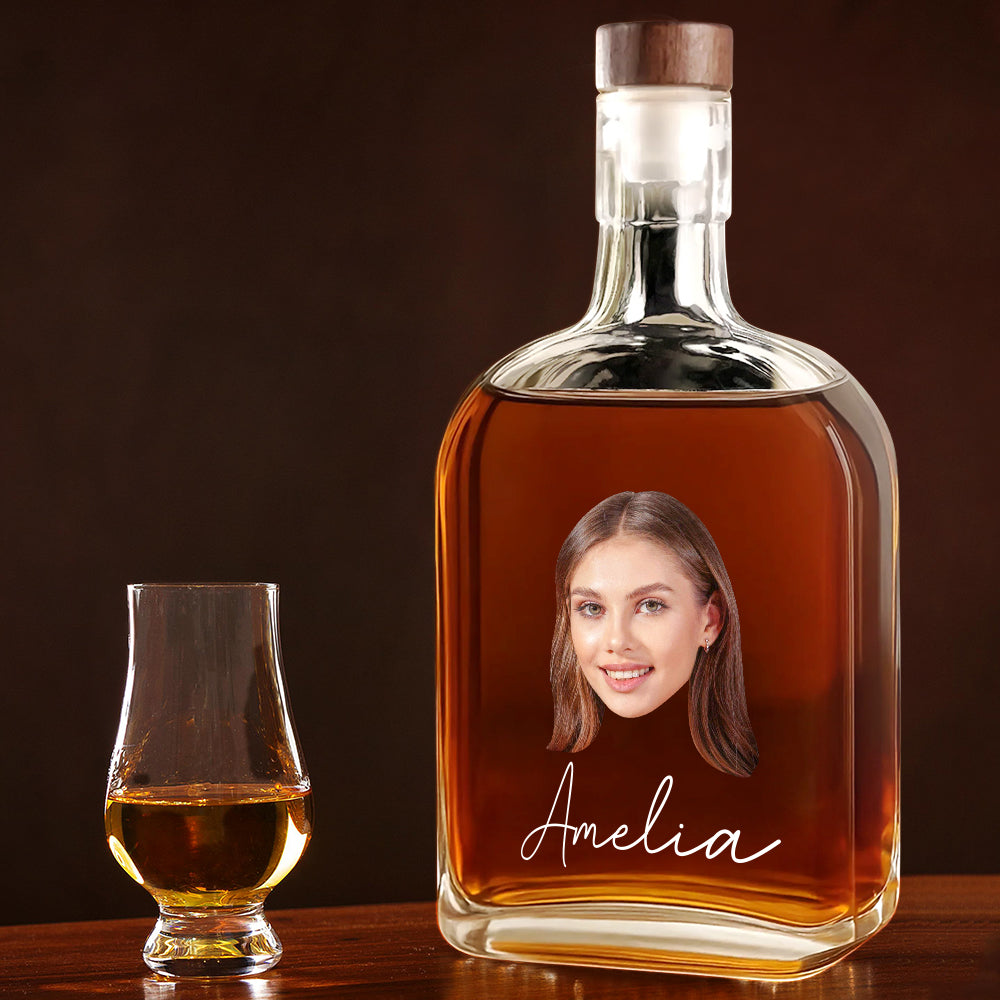 Personalisierte Whiskeyflasche mit Haustierfoto Geschenk für Männer und Ehemann zu Weihnachten