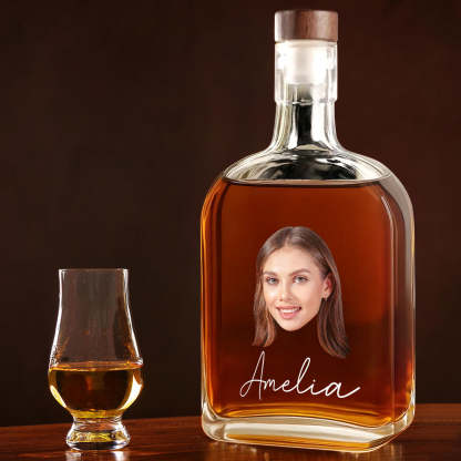 Personalisierte Whiskeyflasche mit Haustierfoto Geschenk für Männer und Ehemann zu Weihnachten