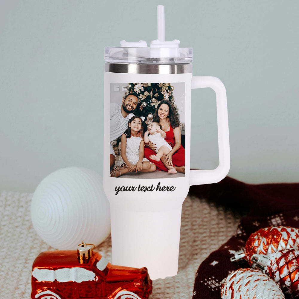 Personalisierter Edelstahl Tumbler mit Griff 1,2L Foto Becher