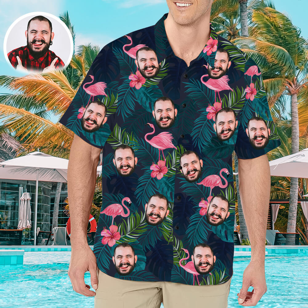 Personalisierte Hawaii-Hemd Mit Gesicht Individuelles Shirt Geschenk Für Freund Ehemann