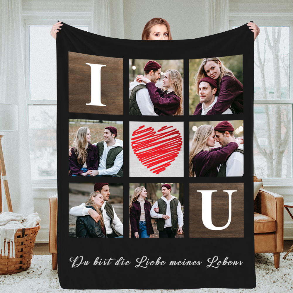 Personalisierte Collage Fotodecke Mit Text Individuelle Decke Geschenk