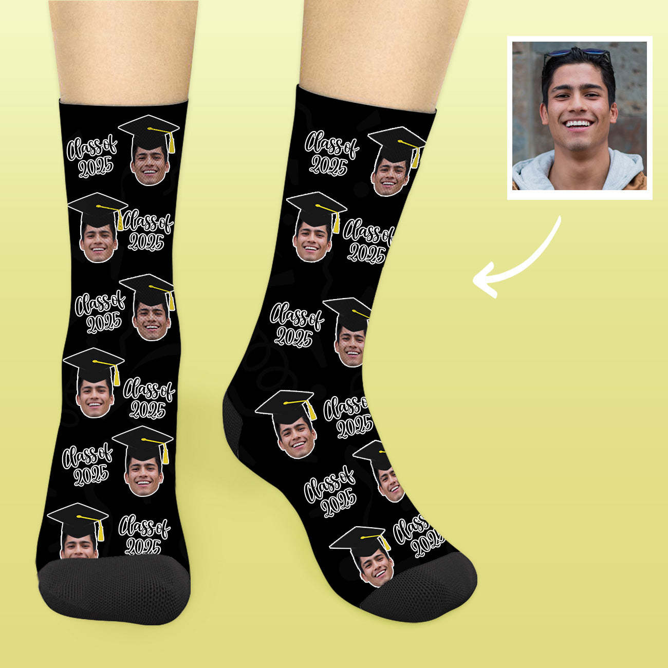 Personalisierte Abschlussgeschenk Socken Klasse Von 2025 Mit Foto Grad