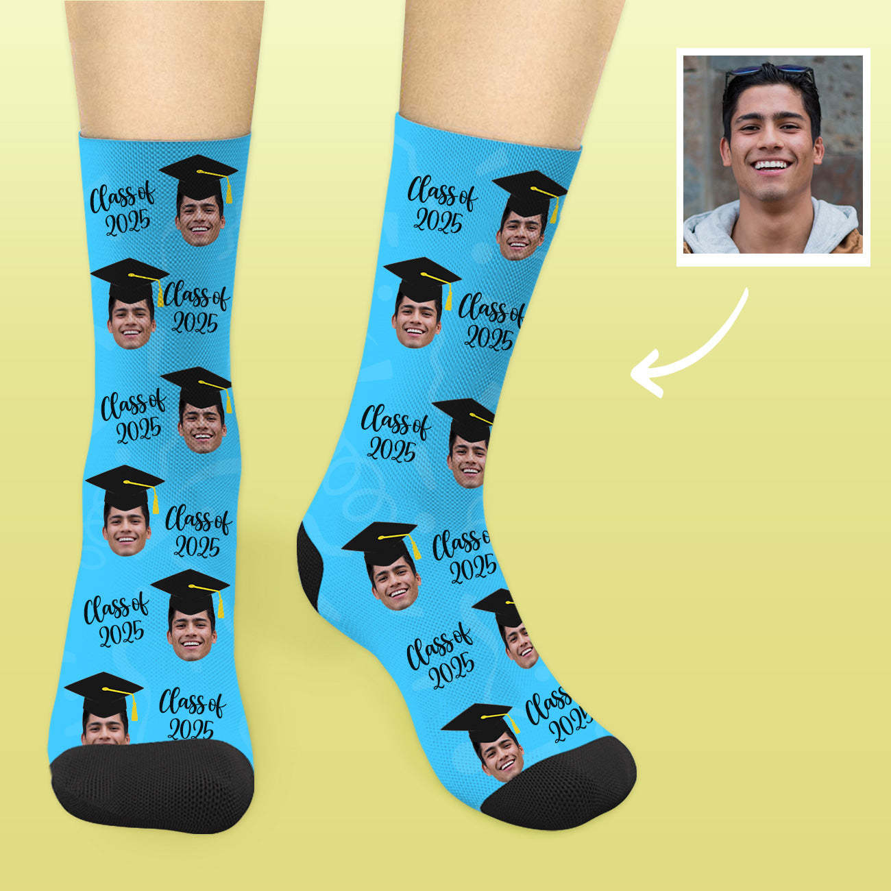 Personalisierte Abschlussgeschenk Socken Klasse Von 2025 Mit Foto Graduation Geschenke Für Sie Und Ihn