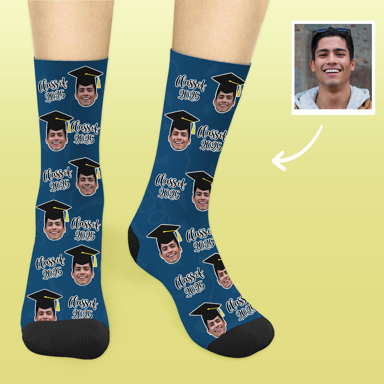 Personalisierte Abschlussgeschenk Socken Klasse Von 2025 Mit Foto Grad
