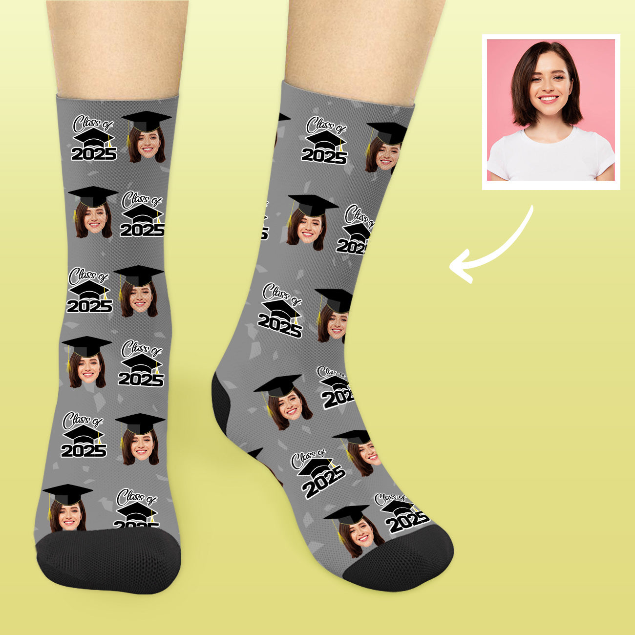 Personalisierte Abschluss Socken 2025 Mit Foto Individuelle Graduation