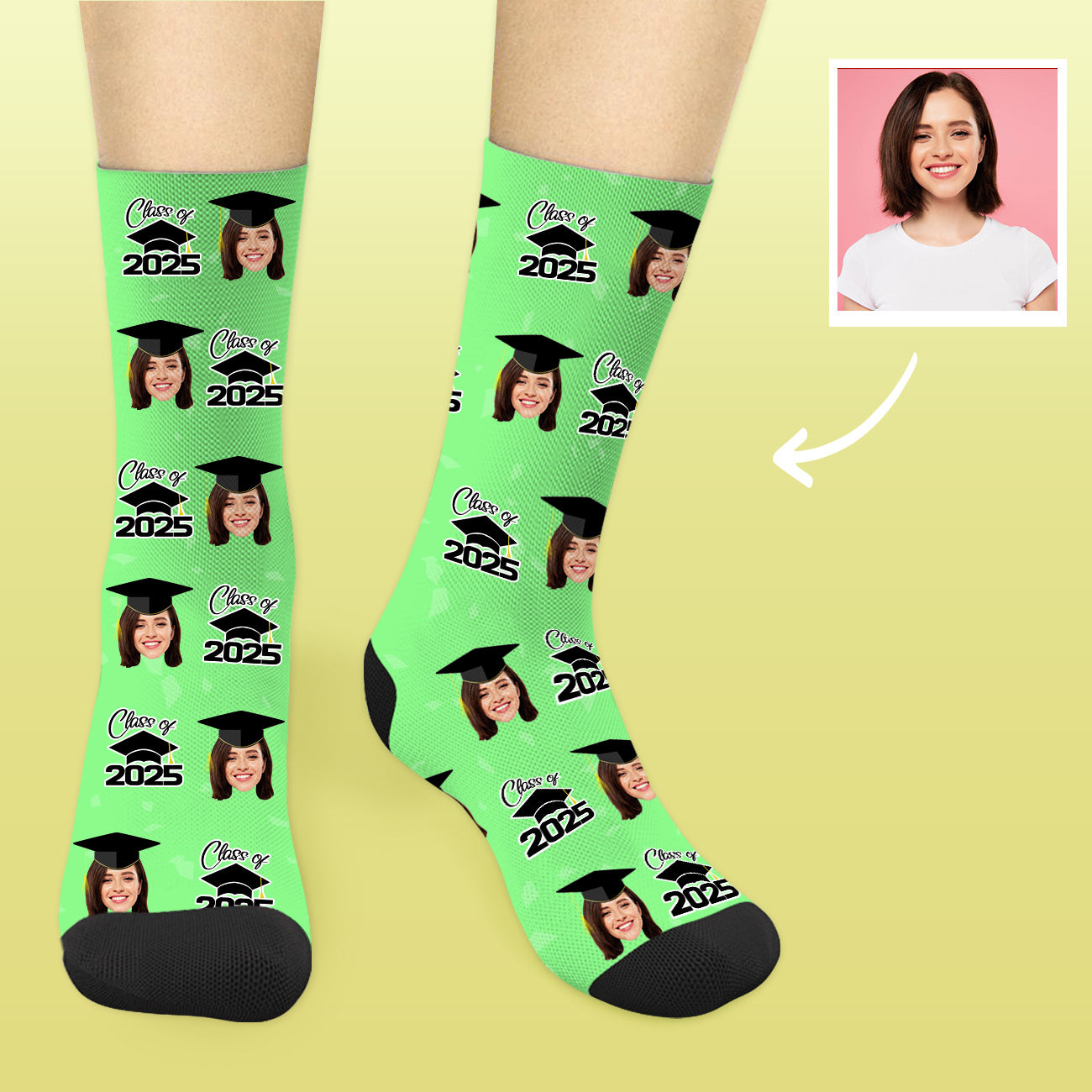 Personalisierte Abschluss Socken 2025 Mit Foto Individuelle Graduation