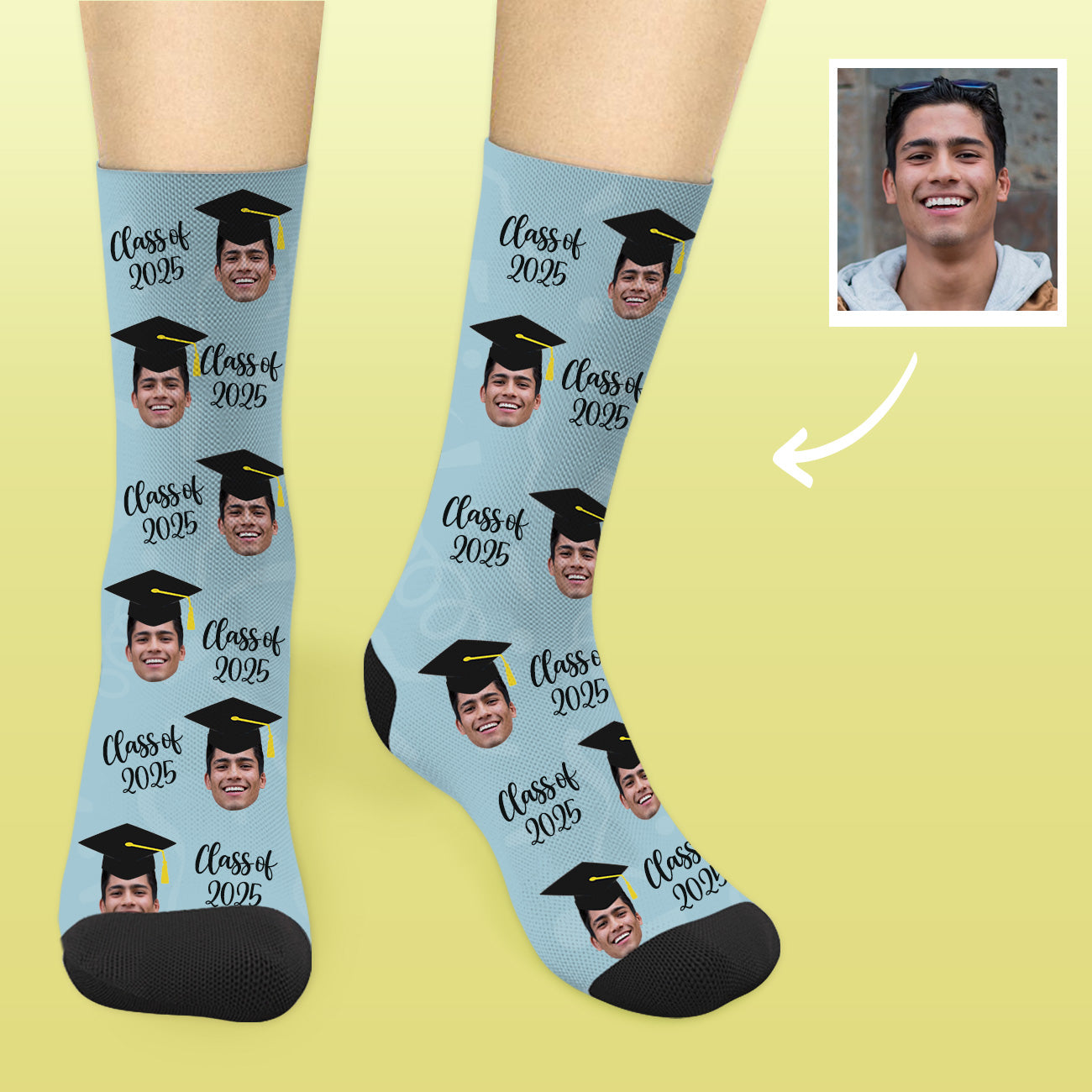 Personalisierte Abschlussgeschenk Socken Klasse Von 2025 Mit Foto Graduation Geschenke Für Sie Und Ihn