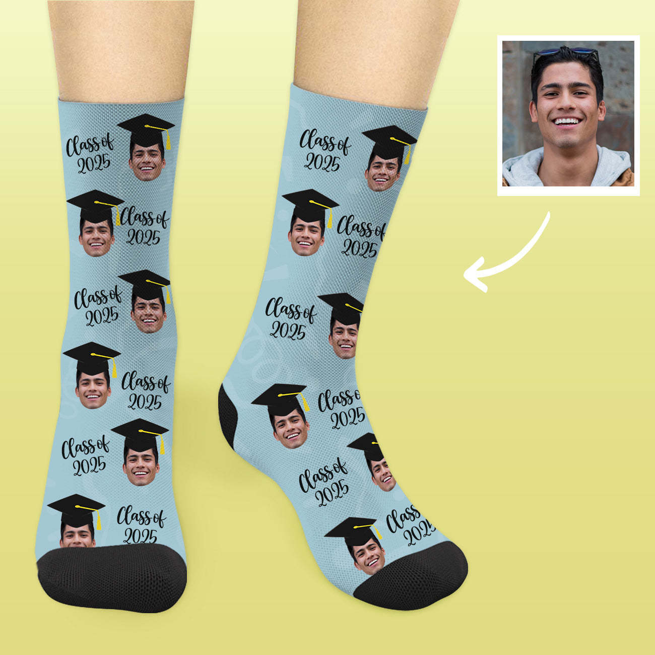 Personalisierte Abschlussgeschenk Socken Klasse Von 2025 Mit Foto Graduation Geschenke Für Sie Und Ihn