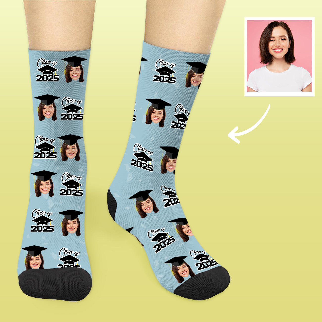 Personalisierte Abschluss Socken 2025 Mit Foto Individuelle Graduation