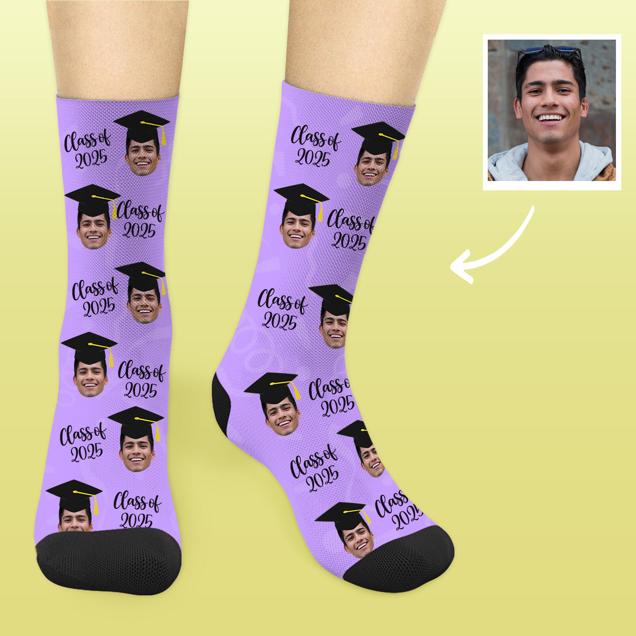 Personalisierte Abschlussgeschenk Socken Klasse Von 2025 Mit Foto Grad