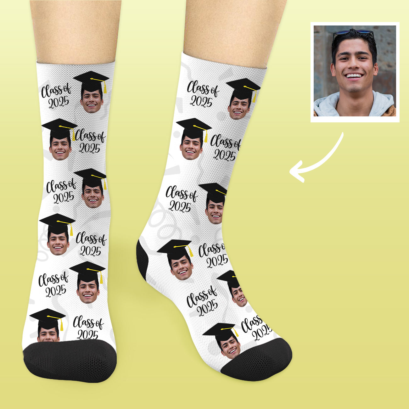 Personalisierte Abschlussgeschenk Socken Klasse Von 2025 Mit Foto Grad