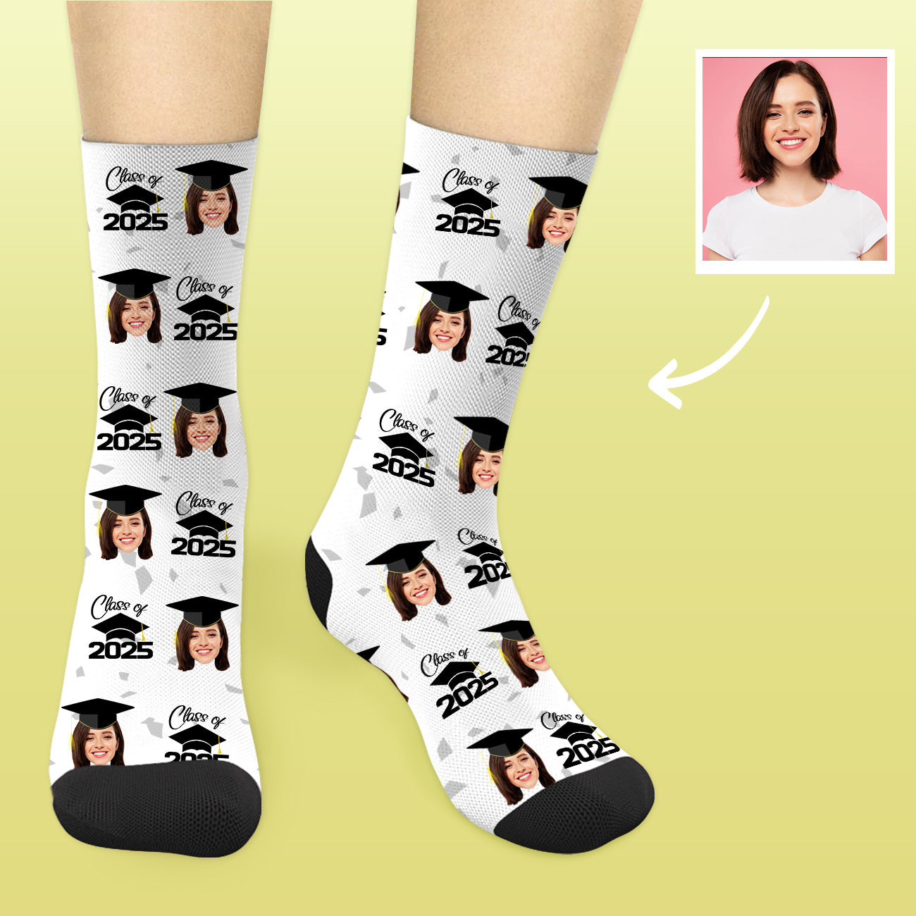 Personalisierte Abschluss Socken 2025 Mit Foto Individuelle Graduation