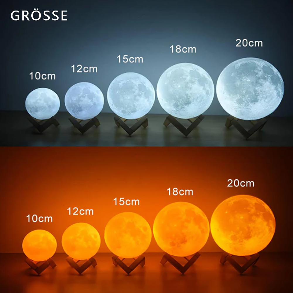 Personalisierte Foto Mondlampe 3D Gravierte Mondlicht mit Foto Zwei Farben Geschenk für Paare